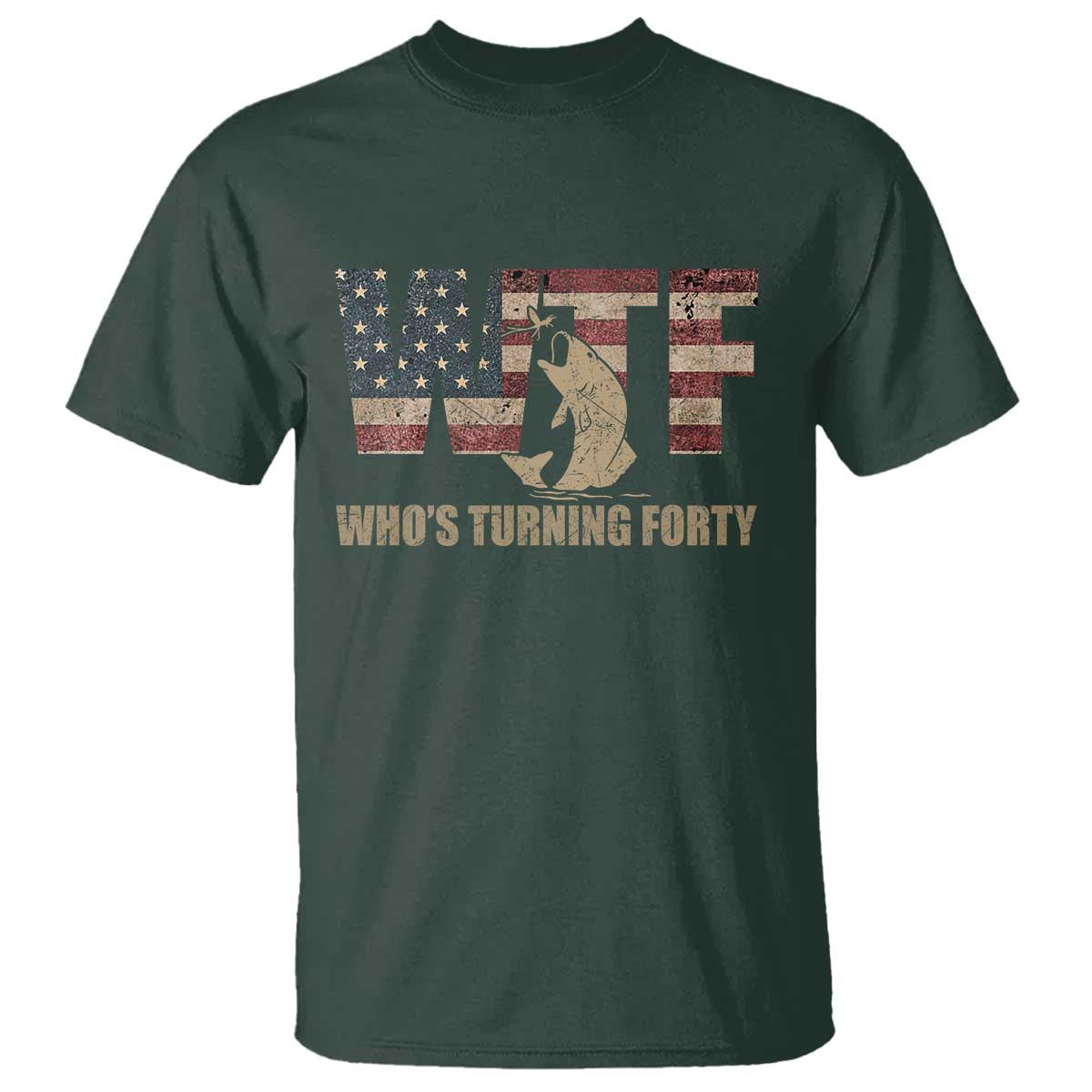 40th Birthday T Shirt Funny WTF Whos Turning Forty Vintage Fishing 40 Year Old Gift