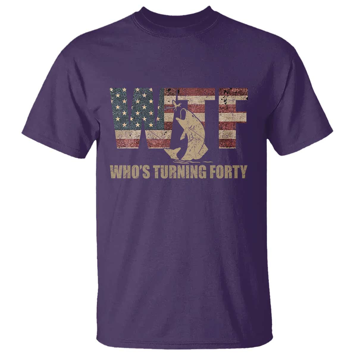 40th Birthday T Shirt Funny WTF Whos Turning Forty Vintage Fishing 40 Year Old Gift