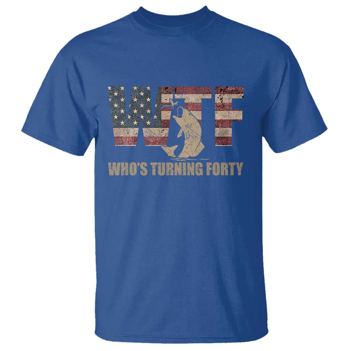 40th Birthday T Shirt Funny WTF Whos Turning Forty Vintage Fishing 40 Year Old Gift