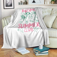 Retro Tired Moms Summer Club Throw Blanket Funny Mama Beach Vacation Gift
