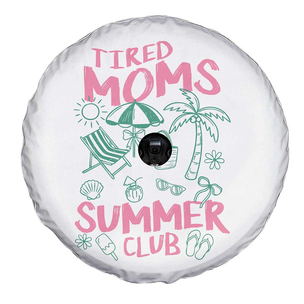 Retro Tired Moms Summer Club Spare Tire Cover Funny Mama Beach Vacation Gift