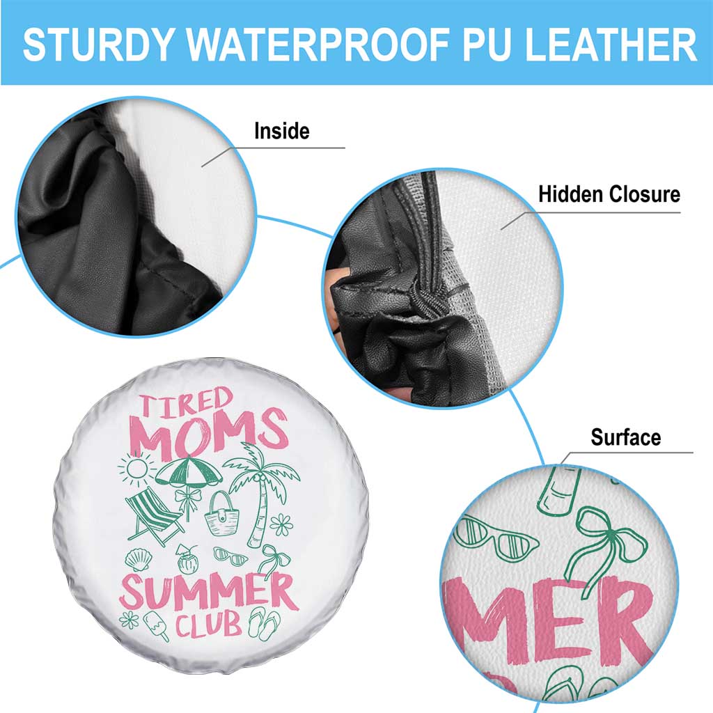 Retro Tired Moms Summer Club Spare Tire Cover Funny Mama Beach Vacation Gift