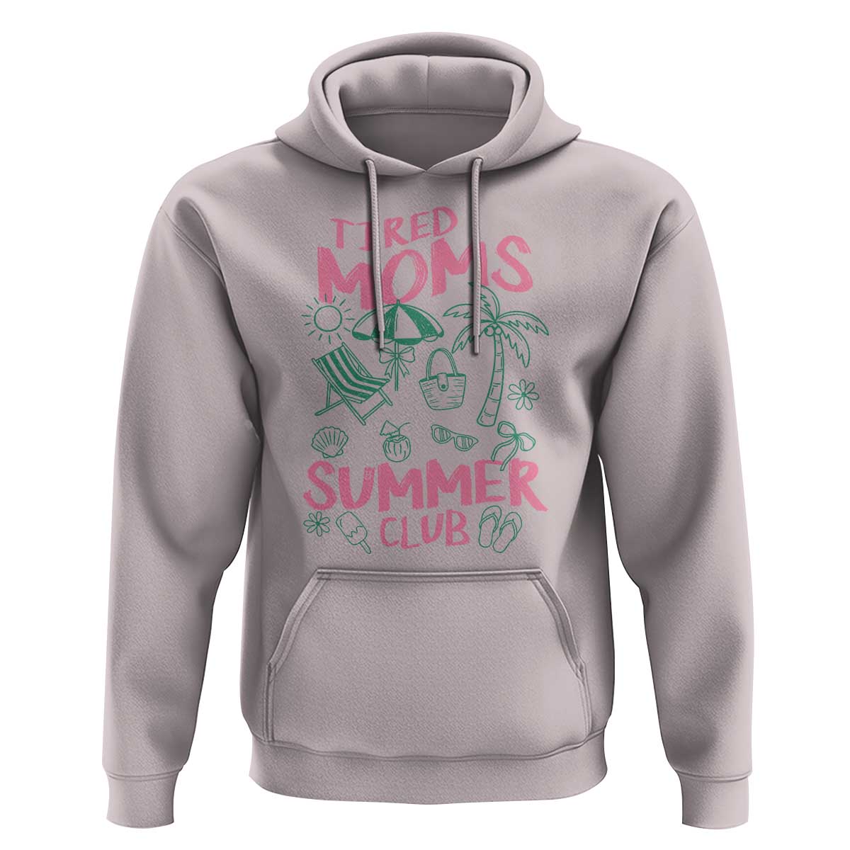 Retro Tired Moms Summer Club Hoodie Funny Mama Beach Vacation Gift