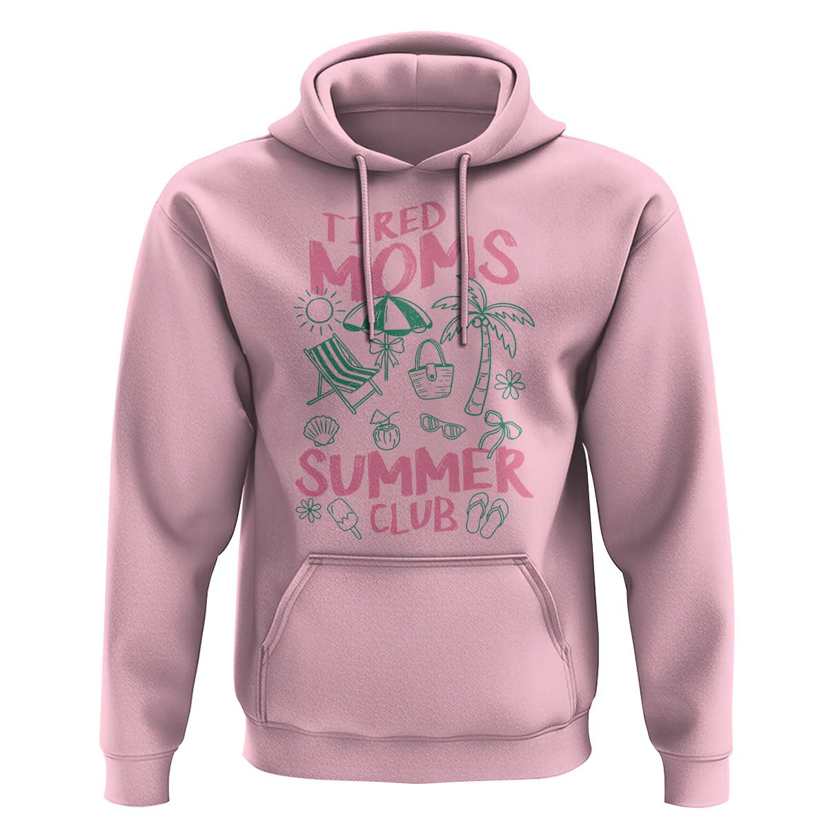 Retro Tired Moms Summer Club Hoodie Funny Mama Beach Vacation Gift