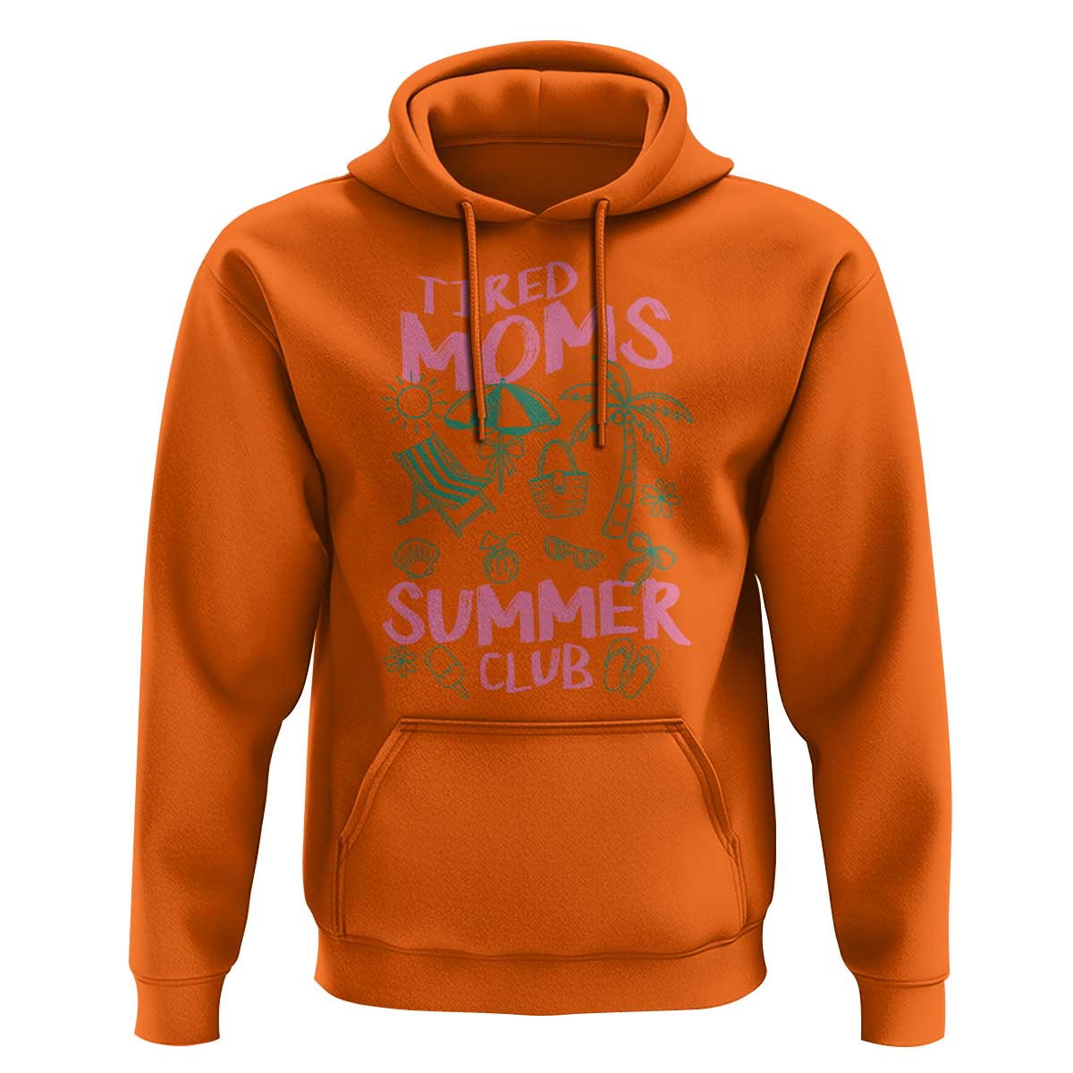 Retro Tired Moms Summer Club Hoodie Funny Mama Beach Vacation Gift