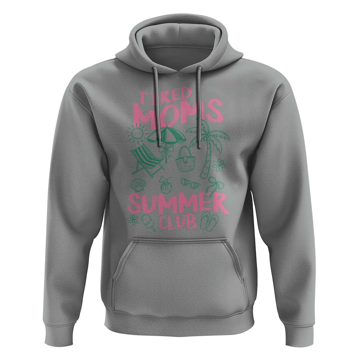 Retro Tired Moms Summer Club Hoodie Funny Mama Beach Vacation Gift