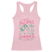 Retro Tired Moms Summer Club Racerback Tank Top Funny Mama Beach Vacation Gift