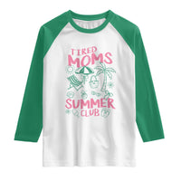 Retro Tired Moms Summer Club Raglan Shirt Funny Mama Beach Vacation Gift