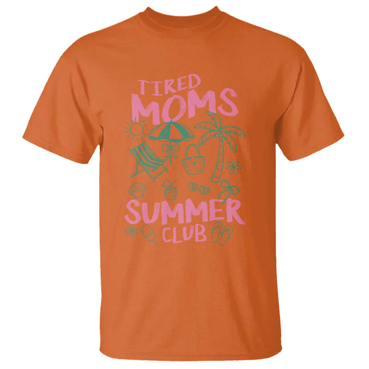 Retro Tired Moms Summer Club T Shirt Funny Mama Beach Vacation Gift