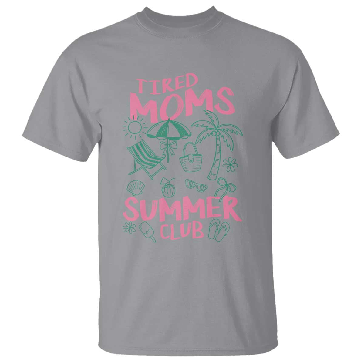 Retro Tired Moms Summer Club T Shirt Funny Mama Beach Vacation Gift
