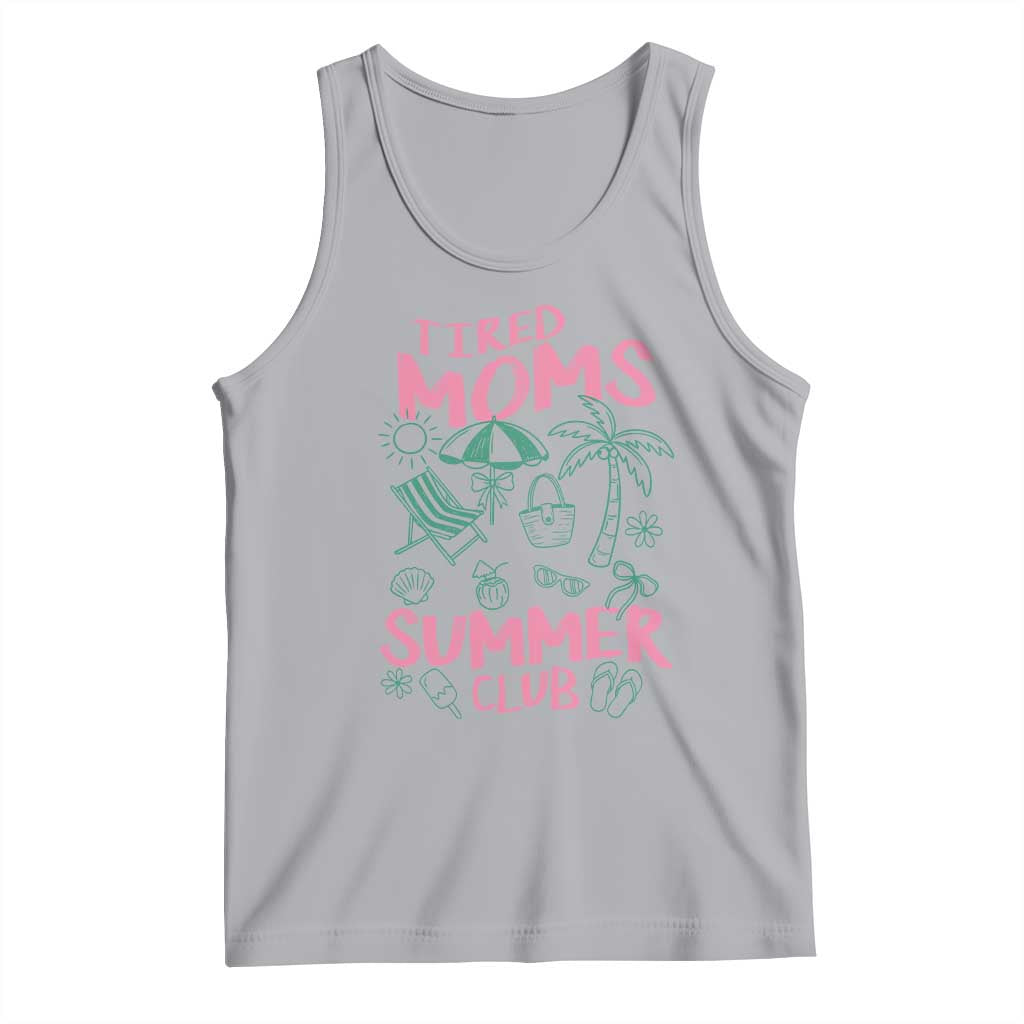 Retro Tired Moms Summer Club Tank Top Funny Mama Beach Vacation Gift
