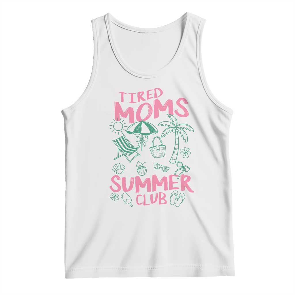 Retro Tired Moms Summer Club Tank Top Funny Mama Beach Vacation Gift