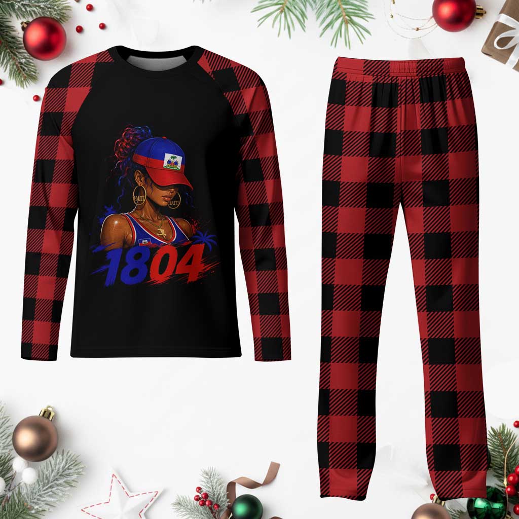 Haitian Revolution 1804 Plaid Pajama Set Haiti Flag Independence Day Haitian Girl Graphic