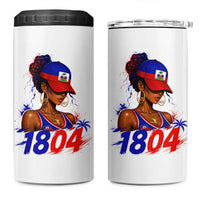 Haitian Revolution 1804 4 in 1 Can Cooler Tumbler Haiti Flag Independence Day Haitian Girl Graphic