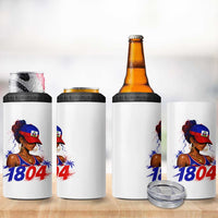 Haitian Revolution 1804 4 in 1 Can Cooler Tumbler Haiti Flag Independence Day Haitian Girl Graphic