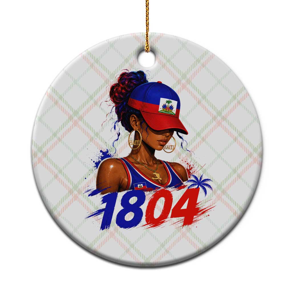 Haitian Revolution 1804 Ceramic Ornament Haiti Flag Independence Day Haitian Girl Graphic