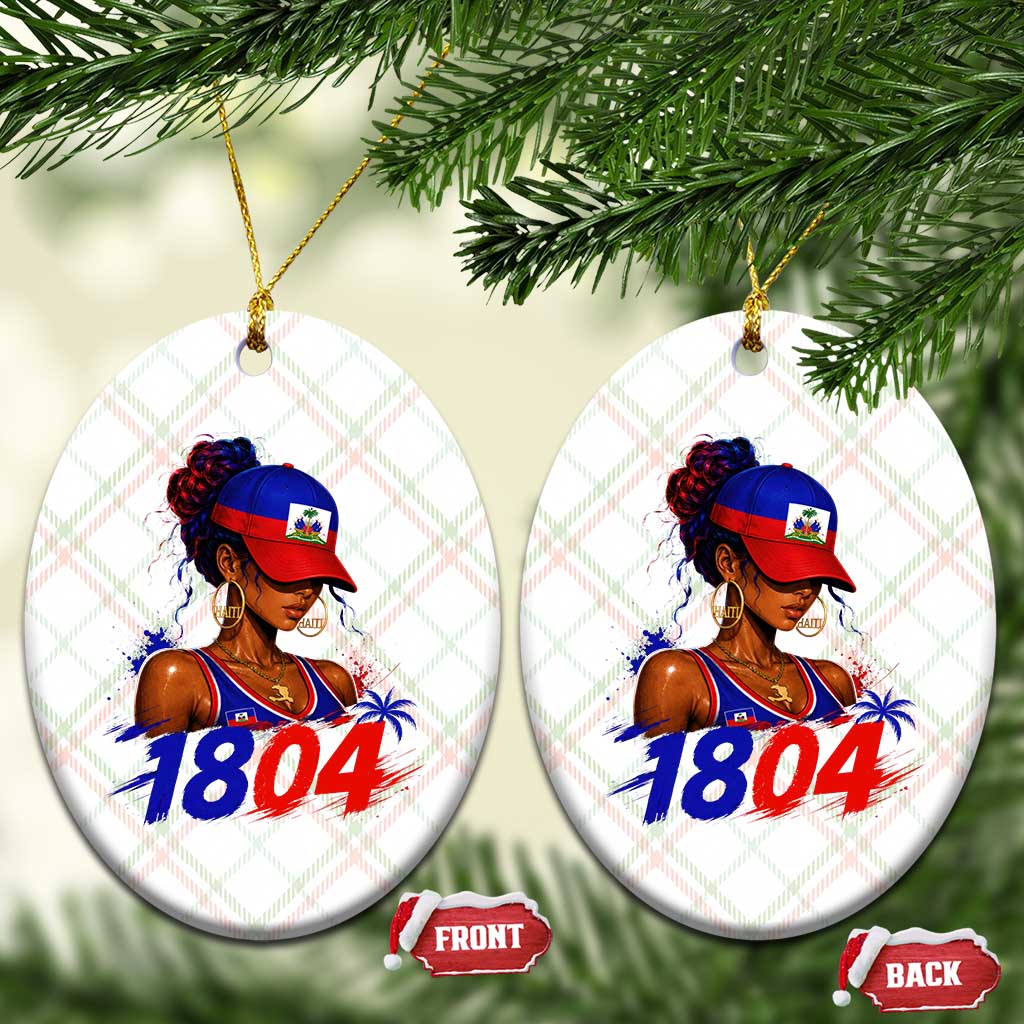 Haitian Revolution 1804 Ceramic Ornament Haiti Flag Independence Day Haitian Girl Graphic