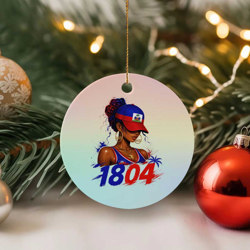 Haitian Revolution 1804 Ceramic Ornament Haiti Flag Independence Day Haitian Girl Graphic