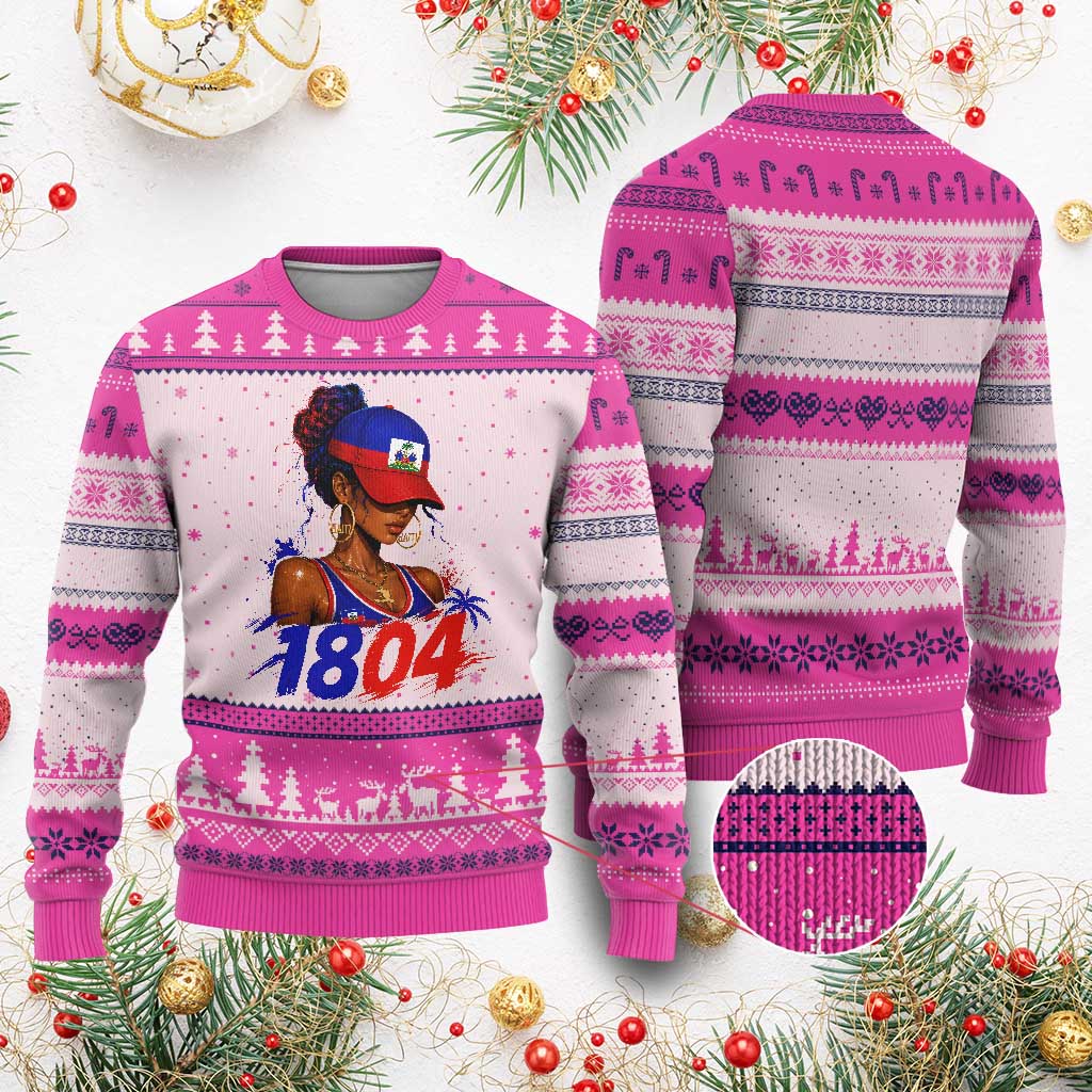 Haitian Revolution 1804 Ugly Christmas Sweater Haiti Flag Independence Day Haitian Girl Graphic