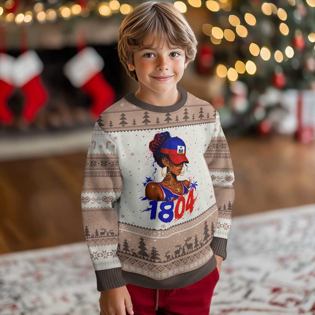 Haitian Revolution 1804 Ugly Christmas Sweater Haiti Flag Independence Day Haitian Girl Graphic