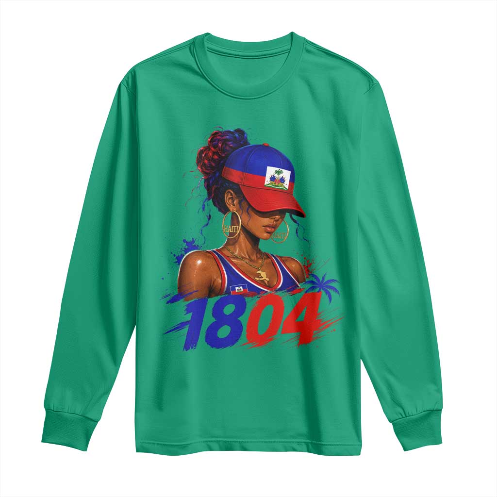 Haitian Revolution 1804 Long Sleeve Shirt Haiti Flag Independence Day Haitian Girl Graphic