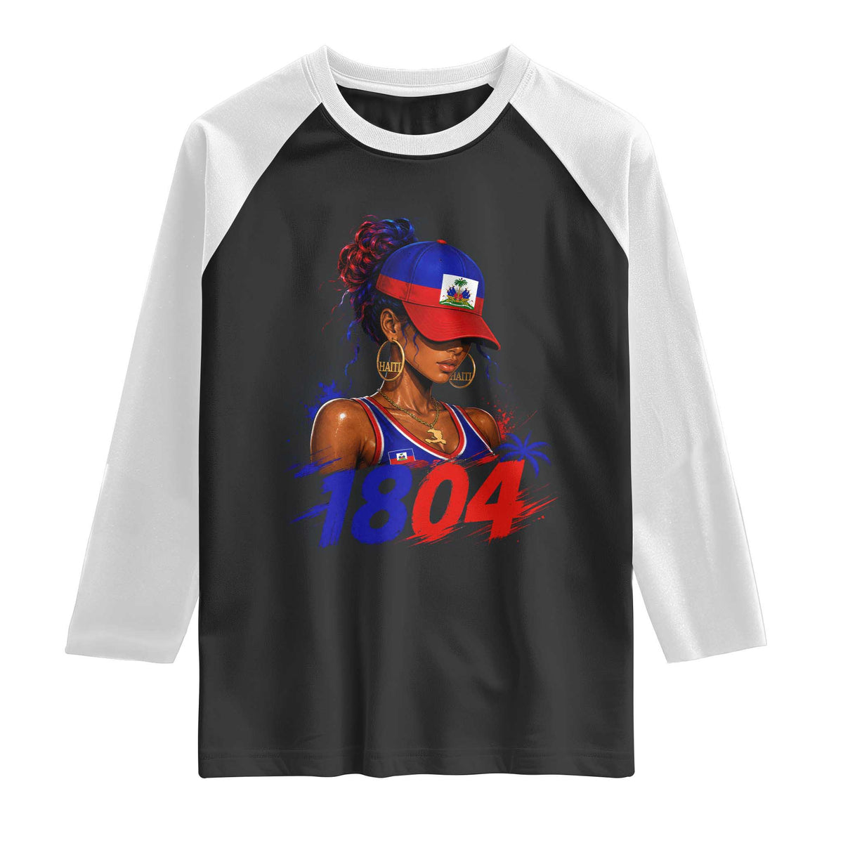 Haitian Revolution 1804 Raglan Shirt Haiti Flag Independence Day Haitian Girl Graphic