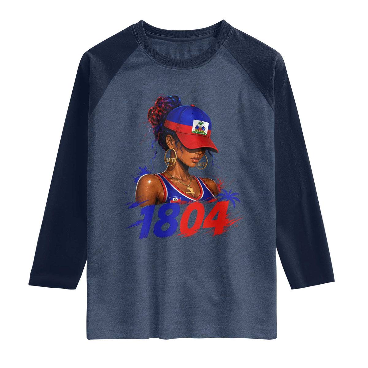 Haitian Revolution 1804 Raglan Shirt Haiti Flag Independence Day Haitian Girl Graphic