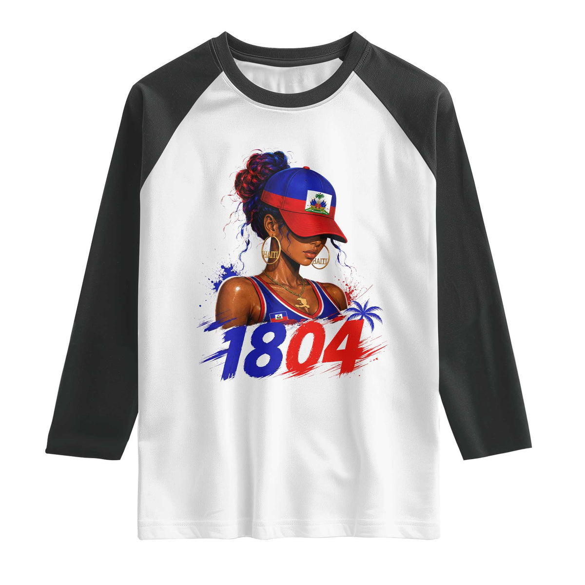 Haitian Revolution 1804 Raglan Shirt Haiti Flag Independence Day Haitian Girl Graphic