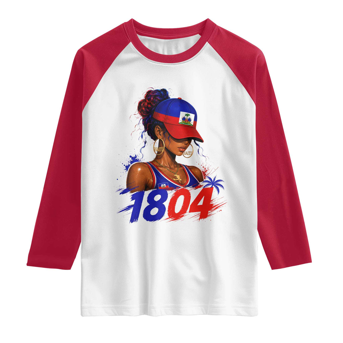 Haitian Revolution 1804 Raglan Shirt Haiti Flag Independence Day Haitian Girl Graphic