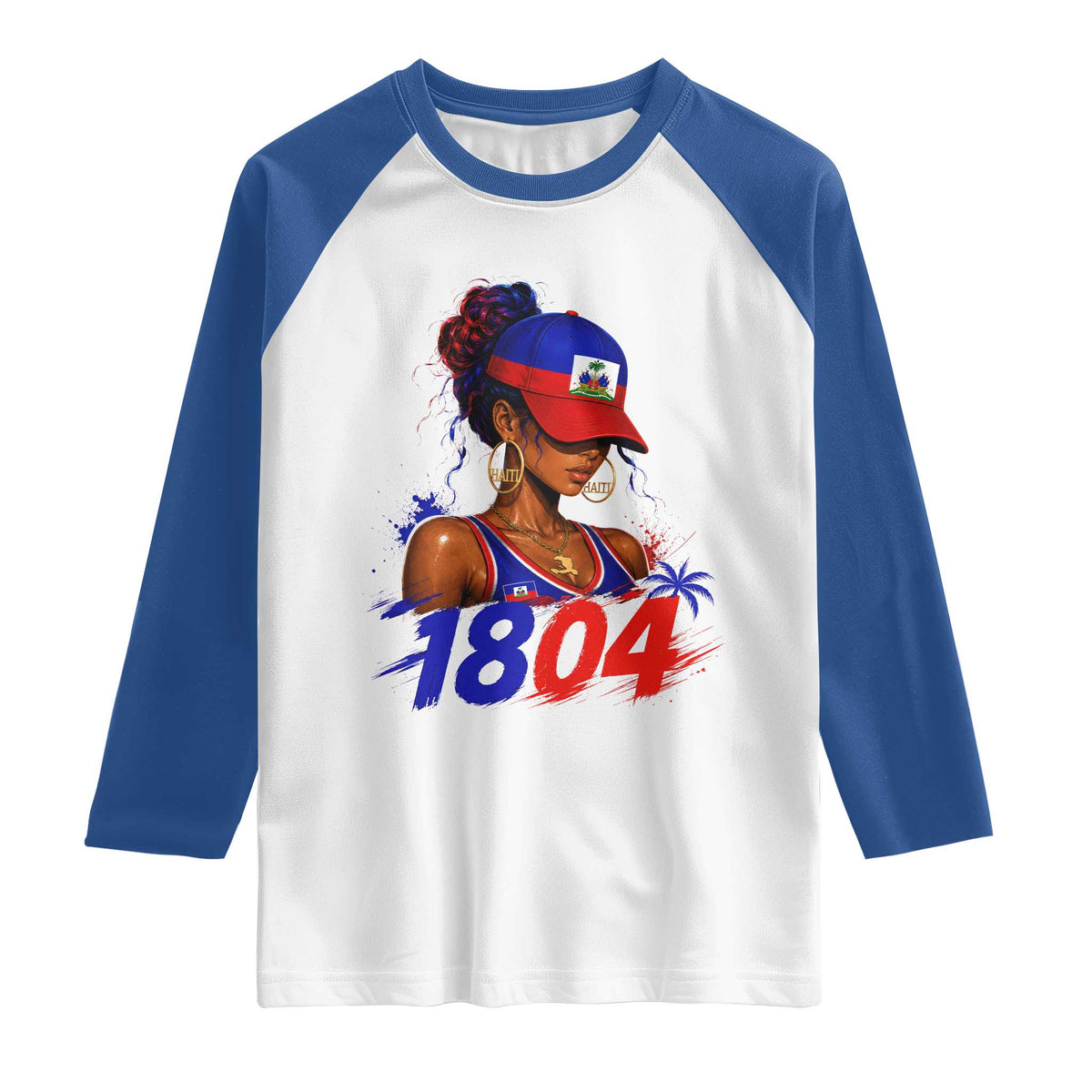 Haitian Revolution 1804 Raglan Shirt Haiti Flag Independence Day Haitian Girl Graphic