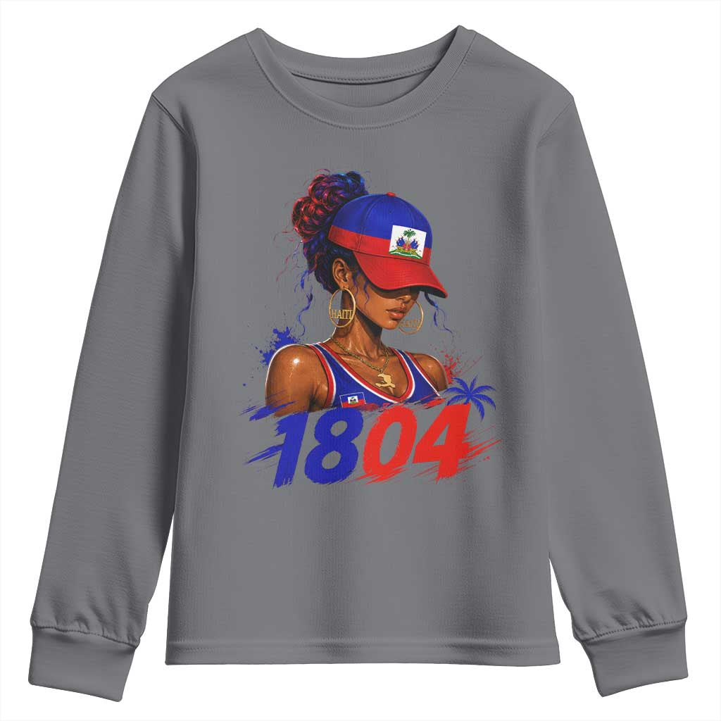 Haitian Revolution 1804 Youth Sweatshirt Haiti Flag Independence Day Haitian Girl Graphic