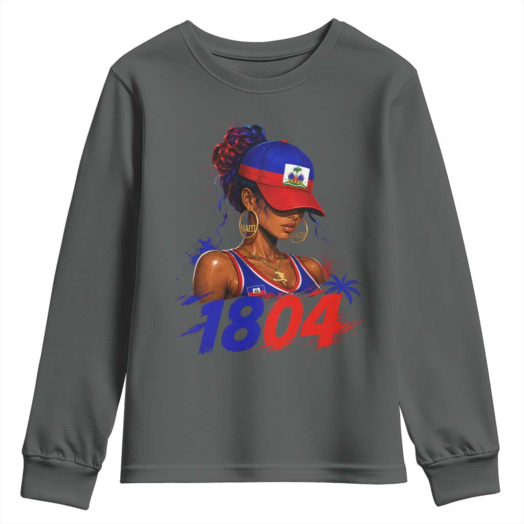 Haitian Revolution 1804 Youth Sweatshirt Haiti Flag Independence Day Haitian Girl Graphic