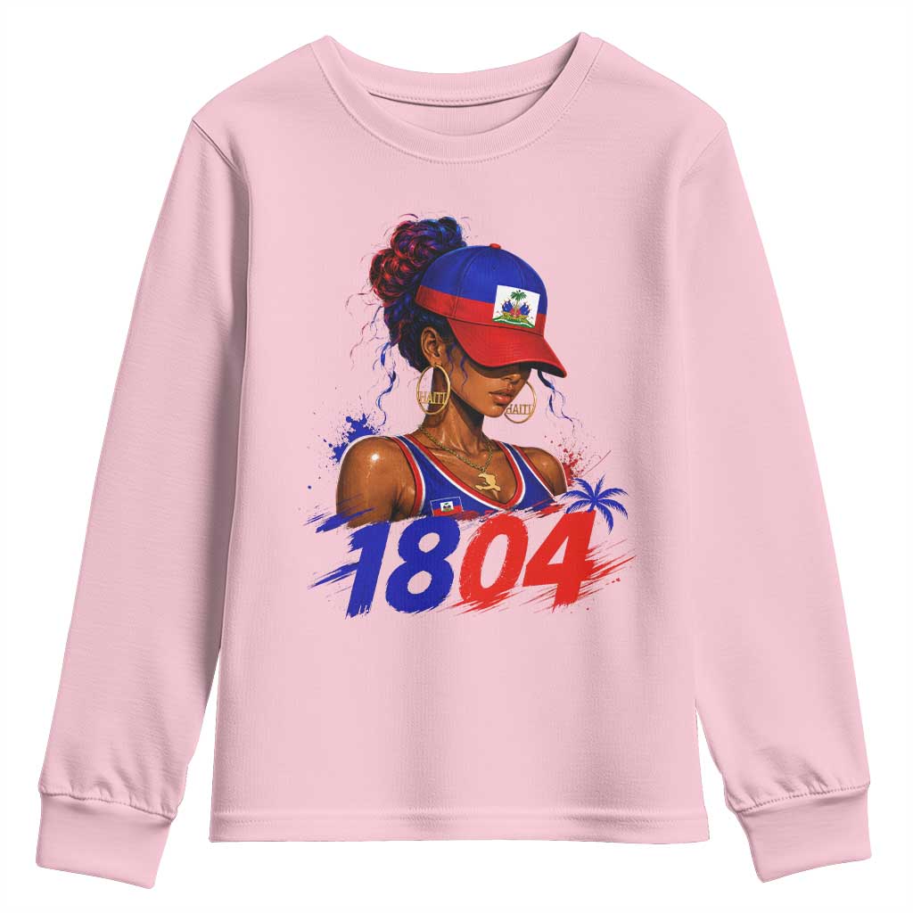 Haitian Revolution 1804 Youth Sweatshirt Haiti Flag Independence Day Haitian Girl Graphic