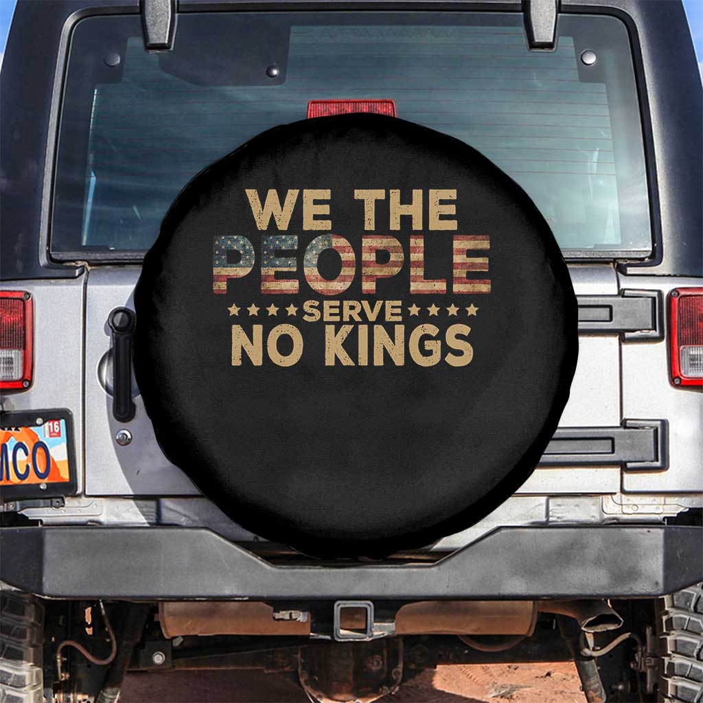 No Kings in USA Spare Tire Cover Vintage Old American Flag We The People - Wonder Print Shop