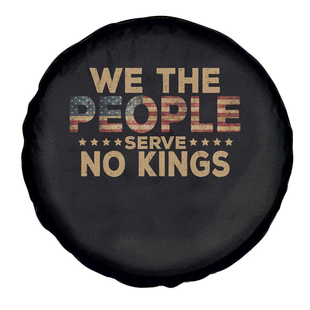 No Kings in USA Spare Tire Cover Vintage Old American Flag We The People - Wonder Print Shop