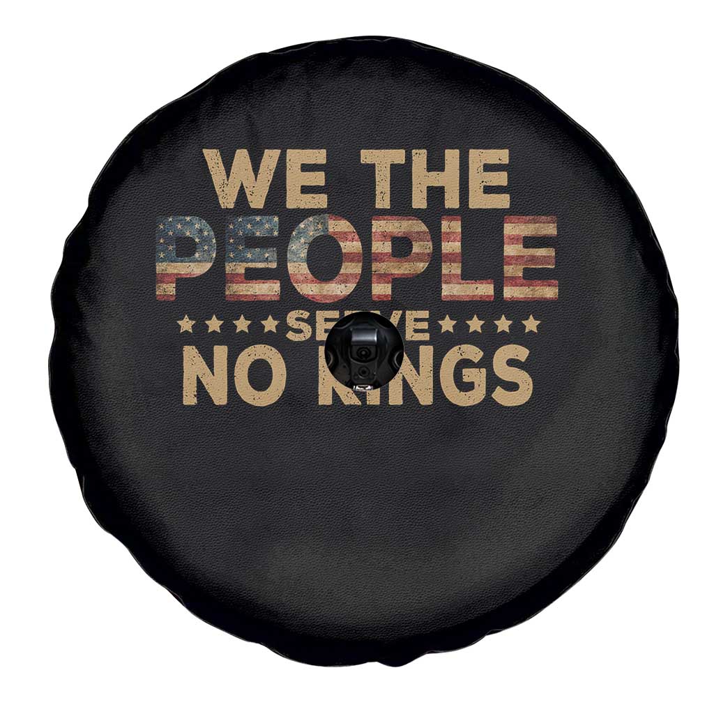 No Kings in USA Spare Tire Cover Vintage Old American Flag We The People - Wonder Print Shop