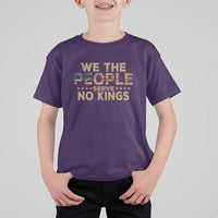 No Kings in USA T Shirt For Kid Vintage Old American Flag We The People - Wonder Print Shop