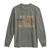 No Kings in USA Long Sleeve Shirt Vintage Old American Flag We The People - Wonder Print Shop