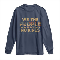 No Kings in USA Long Sleeve Shirt Vintage Old American Flag We The People - Wonder Print Shop