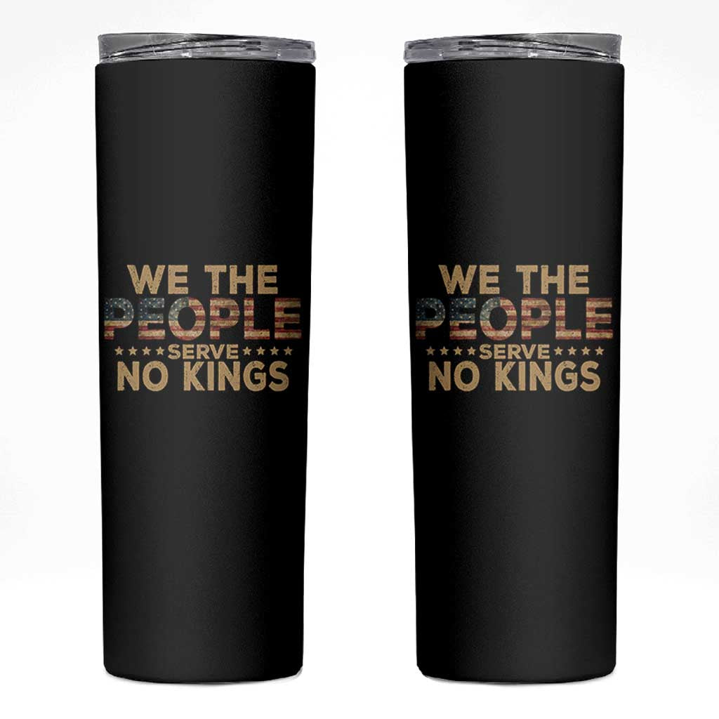 No Kings in USA Skinny Tumbler Vintage Old American Flag We The People - Wonder Print Shop