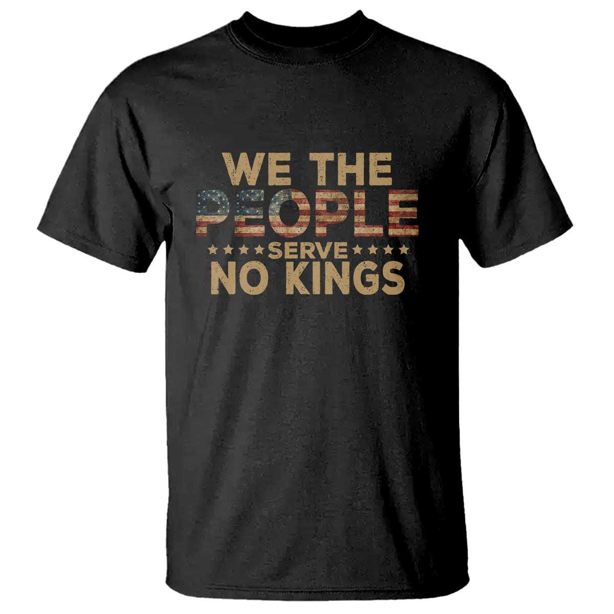 No Kings in USA T Shirt Vintage Old American Flag We The People - Wonder Print Shop