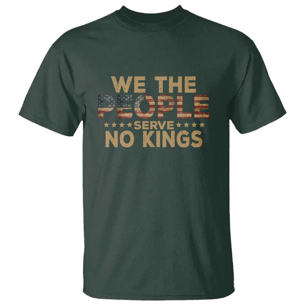 No Kings in USA T Shirt Vintage Old American Flag We The People - Wonder Print Shop