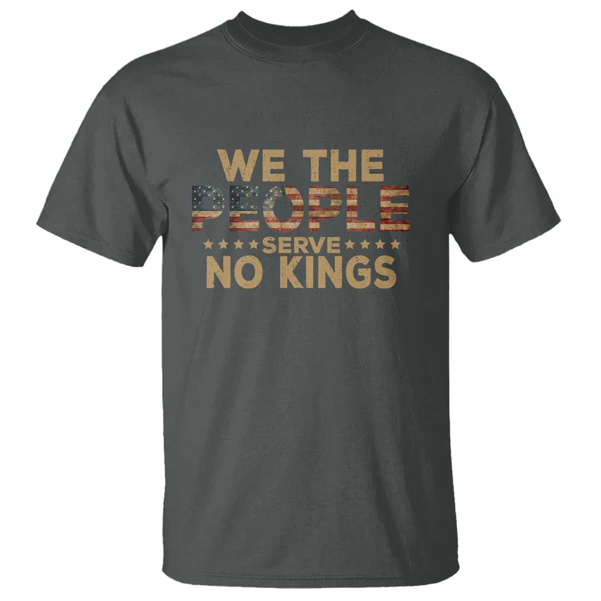No Kings in USA T Shirt Vintage Old American Flag We The People - Wonder Print Shop