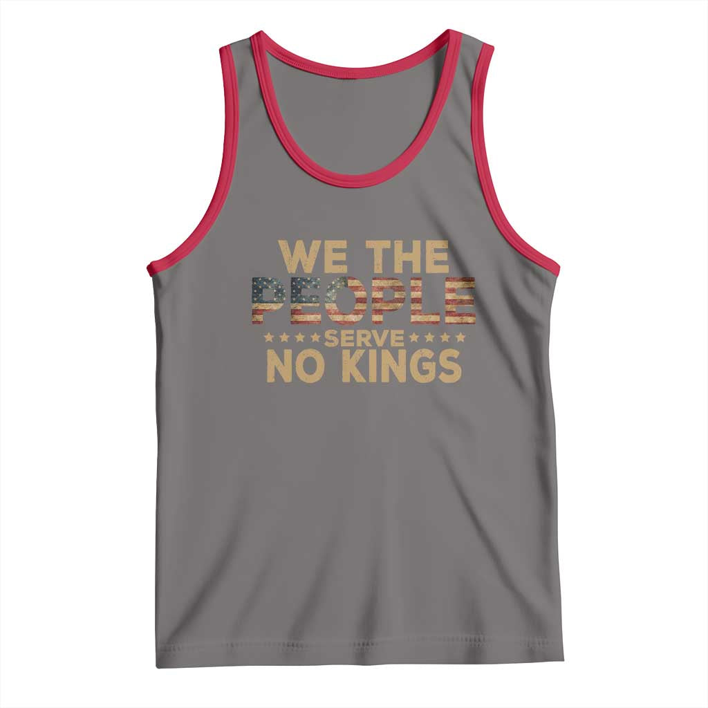 No Kings in USA Tank Top Vintage Old American Flag We The People - Wonder Print Shop