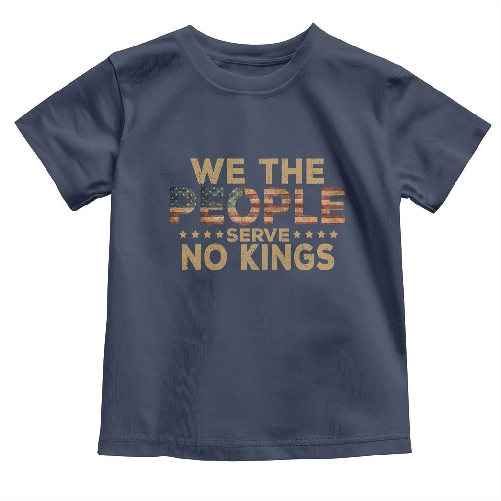 No Kings in USA Toddler T Shirt Vintage Old American Flag We The People - Wonder Print Shop
