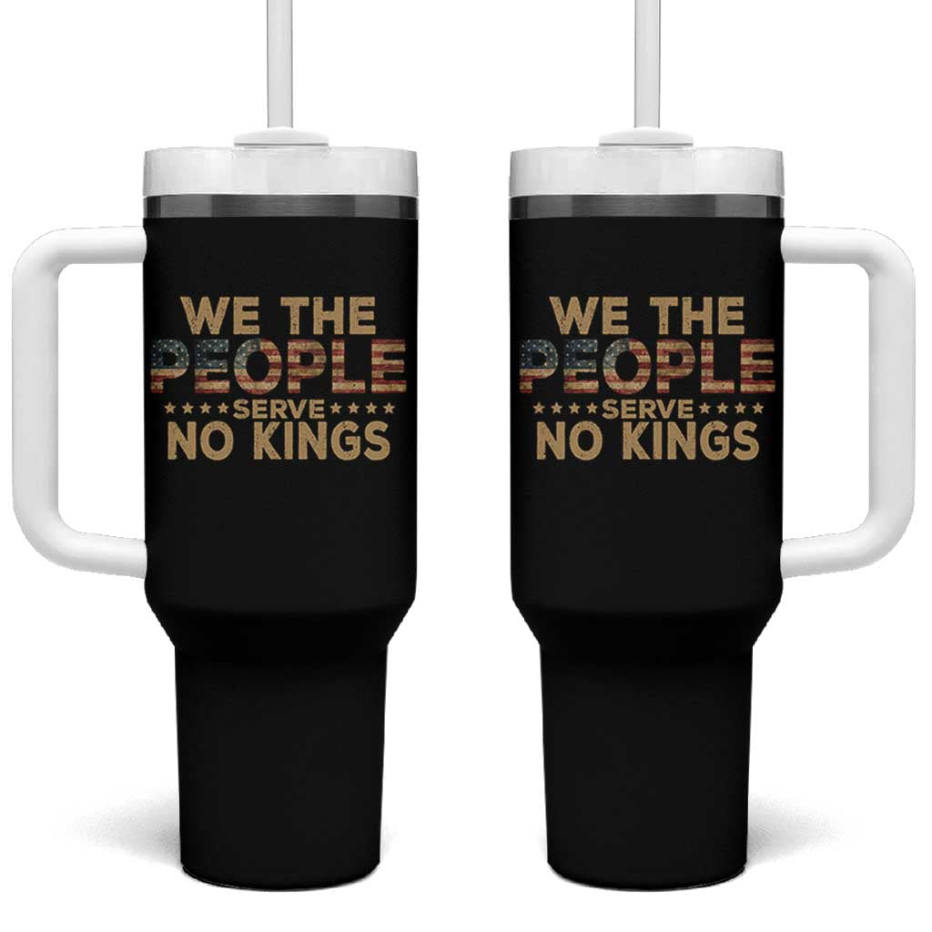 No Kings in USA Tumbler With Handle Vintage Old American Flag We The People - Wonder Print Shop