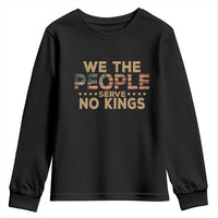 No Kings in USA Youth Sweatshirt Vintage Old American Flag We The People - Wonder Print Shop