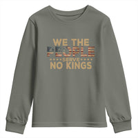 No Kings in USA Youth Sweatshirt Vintage Old American Flag We The People - Wonder Print Shop