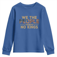 No Kings in USA Youth Sweatshirt Vintage Old American Flag We The People - Wonder Print Shop