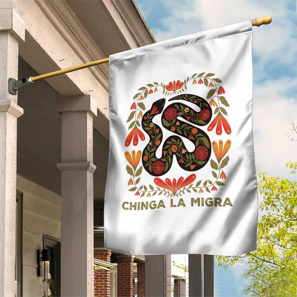 Immigrant Rights Garden Flag Chinga La Migra - Wonder Print Shop